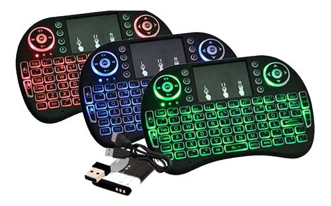 Mini Teclado Retroiluminado Multicolor Mouse Tipo Pad Inalambrico A BaterÍa Para Tv Smart Pc