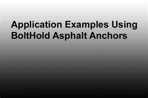 Asphalt Anchors Store | Shop BoltHold: anchors that stay put