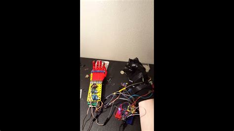 Crude Bionic Robotic Hand That Mirrors Hand In Glove Arduino W Code