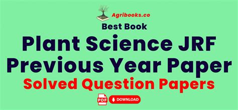 ICAR JRF Plant Science Solved Previous Papers PDF Agri Books