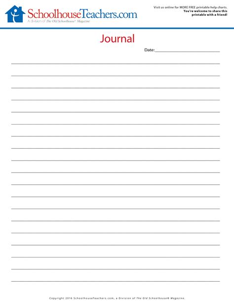 Wide Ruled And College Journal Page Printouts Free