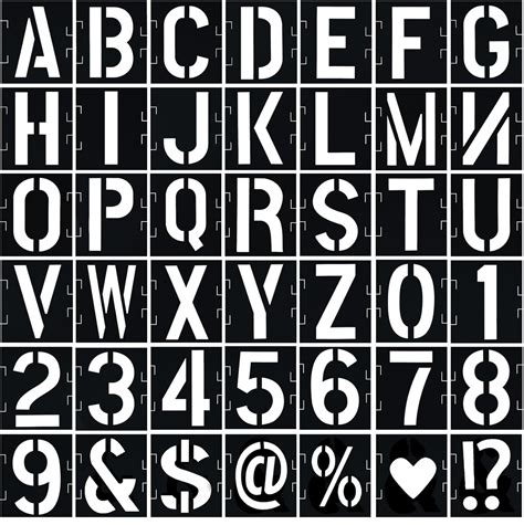 10 Inch Letter Stencils 42 Pcs Reusabletemplates Symbol Numbers Interlocking