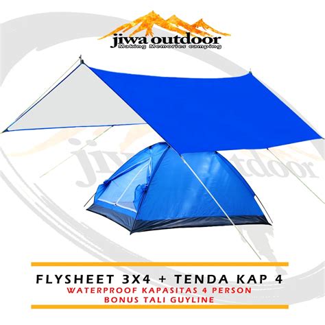 Jual Tenda Flysheet Waterproof Kapasitas Orang Plus Atap Tenda