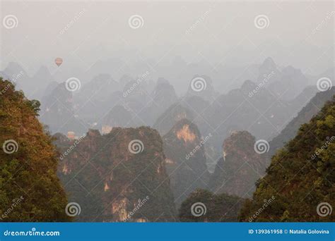 Sunrise Landscape of Guilin Karst Mountains. Yangshuo, Guilin, Guangxi, China. Stock Photo ...