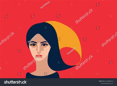 Iranian Woman Wearing Hijab Sad Look Stock Vector (Royalty Free) 2216968113 | Shutterstock