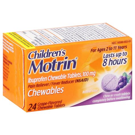 Motrin Children's Ibuprofen Chewable 100 mg Tablets - Shop Cough, Cold ...