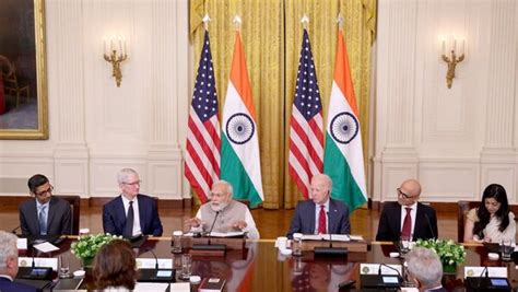 Pm Modi Meets Top Ceos From Us And India As Washington Visit Concludes