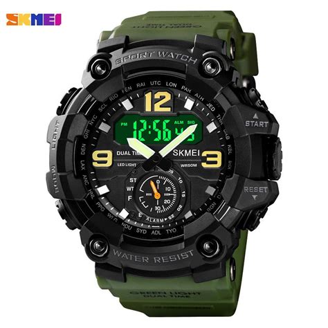 Skmei Jam Tangan Analog Digital Pria Army Green