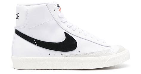 Nike Leather Blazer Lace Up High Top Sneakers In White Lyst