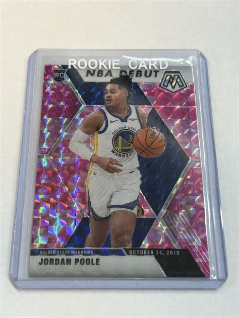 2019 20 Panini Mosaic Pink Camo Prizm 261 Jordan Poole RC EBay