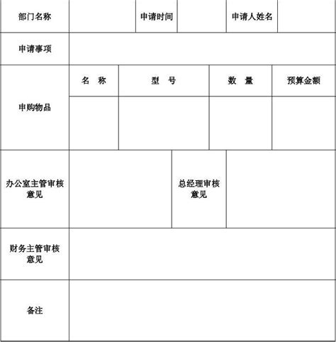 物品采购申请表word文档在线阅读与下载免费文档