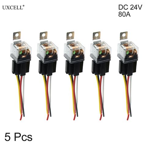 Uxcell Dc V A Spst Automotive Car Relay Pin Wires W Harness