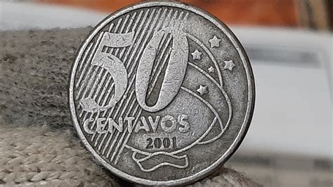 SORTUDO VOCÊ TEM ESSA MOEDA VALIOSA 50 CENTAVOS ANO 2001 VALE MUITO