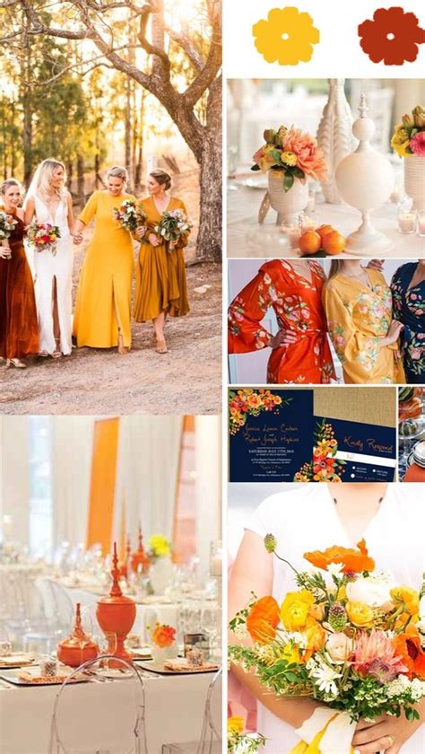 Burnt Orange And Mustard Yellow Wedding Colors