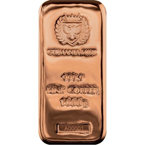 1 Kilo 999 9 Fine Copper Germania Mint Cast Bar European Mint