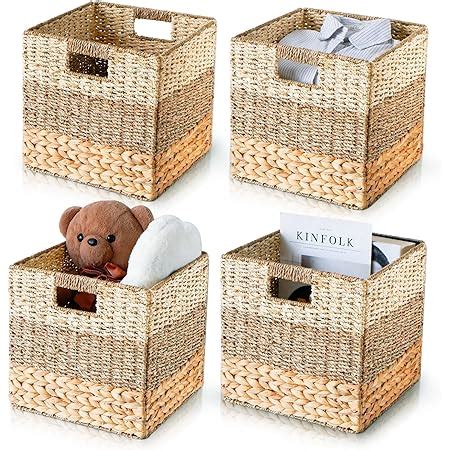 Amazon Casafield 10 5 X 10 5 Water Hyacinth Storage Baskets