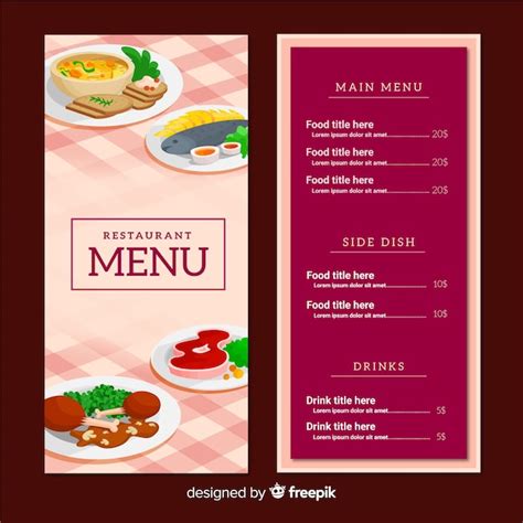 Free Vector Modern Restaurant Menu Template