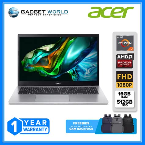 Acer Aspire 3 15 6 Fhd Laptop Amd Ryzen 7 5700u 16gb 512gb Ssd Win11 Pure Silver A315 44p