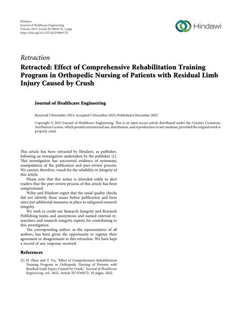 PDF Retracted Effect Of Comprehensive Rehabilitation Training