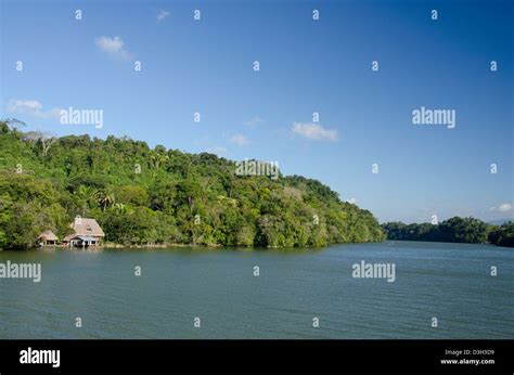 Guatemala, Rio Dulce National Park. Rio Dulce (Sweet River) runs from ...