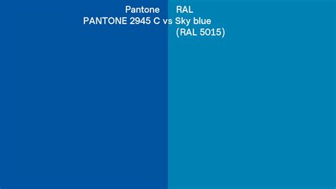 Pantone 2945 C Vs RAL Sky Blue RAL 5015 Side By Side Comparison