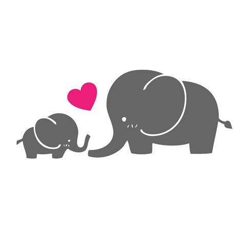 Mom And Baby Elephant Template