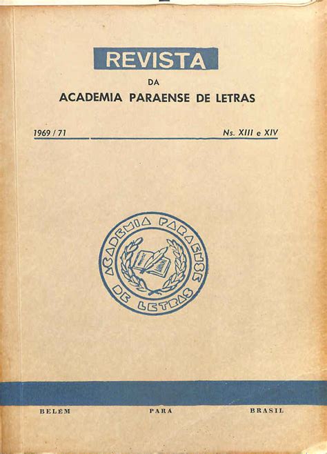 Revista Da Academia Paraense De Letras Agosto 1969 E 1971 Obras Raras