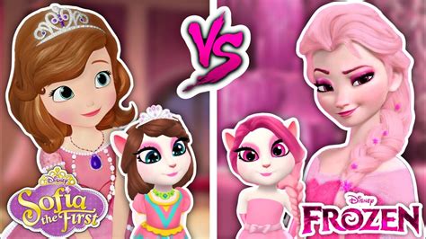 My Talking Angela 2 ️‍🔥 Angela Vs Pink Elsa 🩷 ️ Vs Pink Sofia 🩷👸🏻 Cosplay Makeover 💄 Youtube