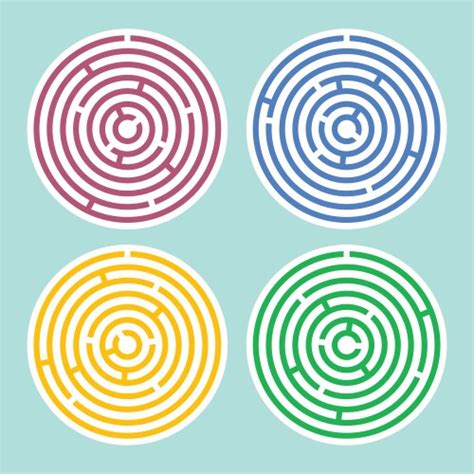 Circle Maze Vector Images Over