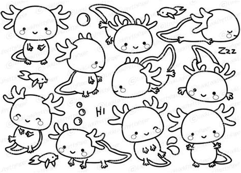 Kawaii Axolotl Drawing Axolotl Cute Posca Marker Kawaii Clipart