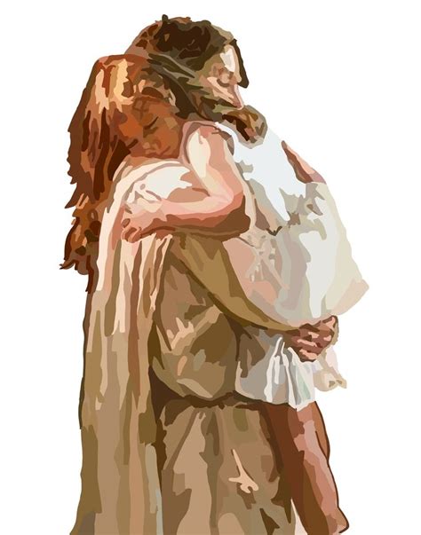 Christs Embrace Red Hair Print Christ And Child Hugging Child Jesus