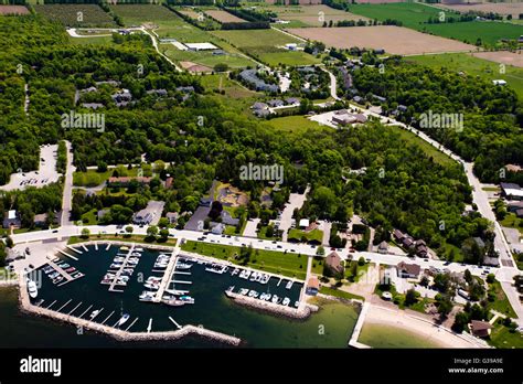 Aerial View Of Sister Bay Door County Wisconsin Al Johnsons Swedish