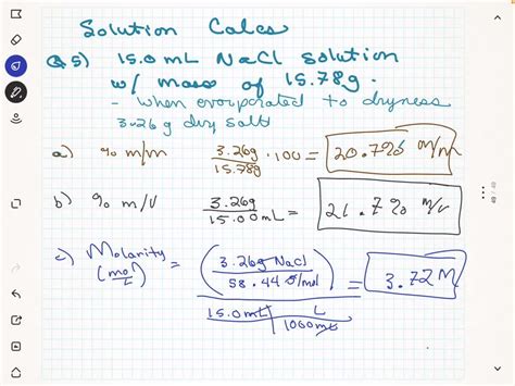 Solved Q A S Ml Sample Of Naci Solution Has Mass Of G After