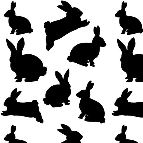 Premium Vector Seamless Pattern With Silhouette Of Rabbits