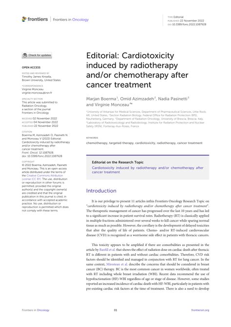 Pdf Editorial Cardiotoxicity Induced By Radiotherapy Andor