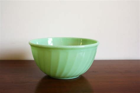 Vintage Jadite Fire King Mixing Bowl 1940s Etsy