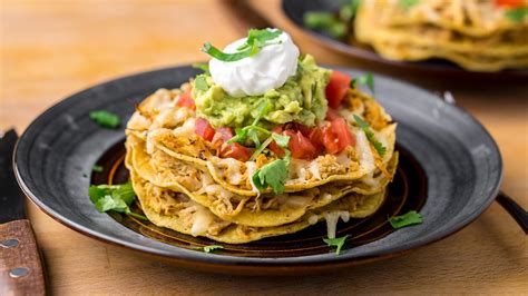 Chicken Tostada Stack Recipe - Chichilicious.com 
