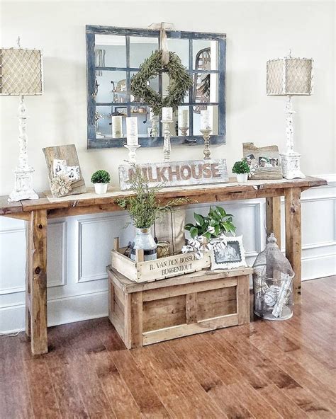 Farmhouse Style Console Table Rustic Narrow Table Hallway Table Ideas