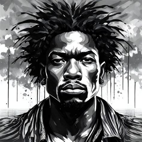 Premium AI Image | Portrait of a man with dreadlocks Black and white ...