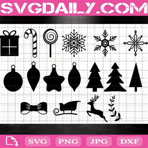 Christmas Elements Bundle Free Svgdaily Daily Free Premium Svg Files