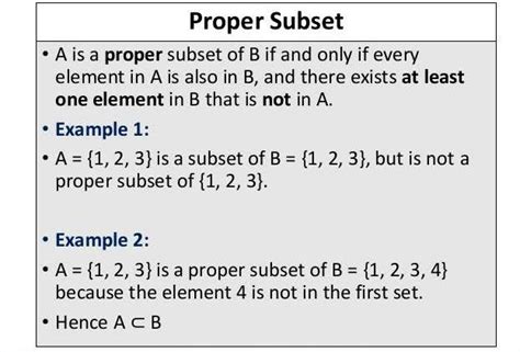 Difference between subset & proper subset