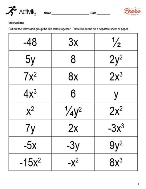 Combining Like Terms Free Pdf Download Learn Bright