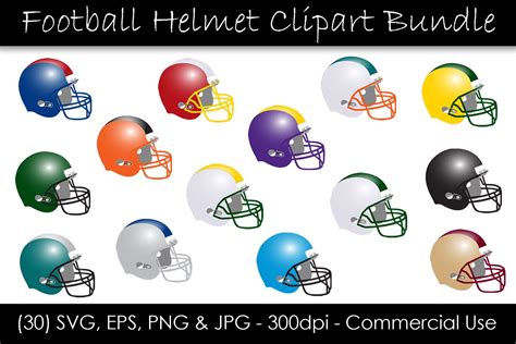 Football Helmet Clipart Bundle Graphic By Gjsart · Creative Fabrica