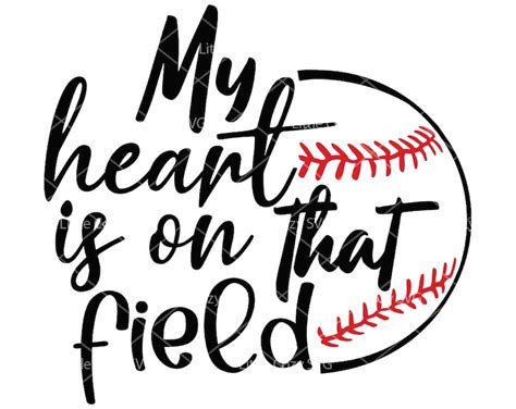 Svg Cutting File Instant Download My Heart Is On That Field Etsy