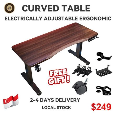 Sg Stock Electric Height Adjustable Table Ergonomic Office Table Curve