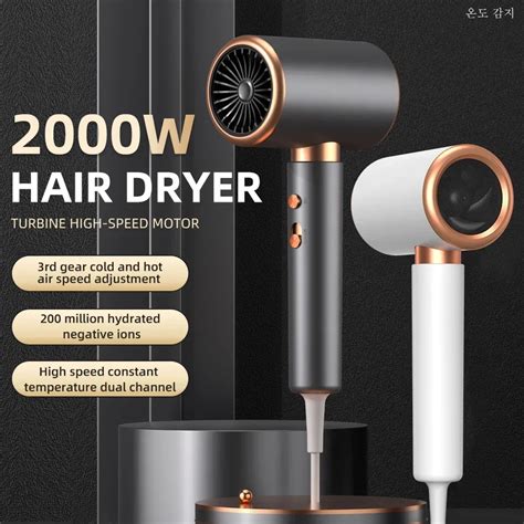 Ionic Hair Dryer High Speed Motor Blow Drier 2000W Hairdryer Negative