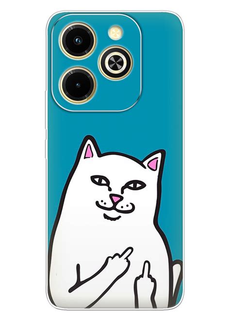 Infinix Hot i прикольний чохол з нахабним котом із факами
