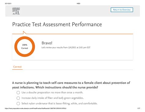 Hesi Practice Test Comprehensive Exam Assessment Performance 100