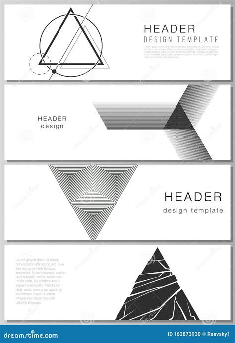 The Minimalistic Vector Illustration Of The Editable Layout Of Headers