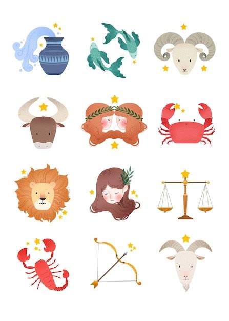 Conjuntos De Signos Del Zodiaco Archivo PSD Premium